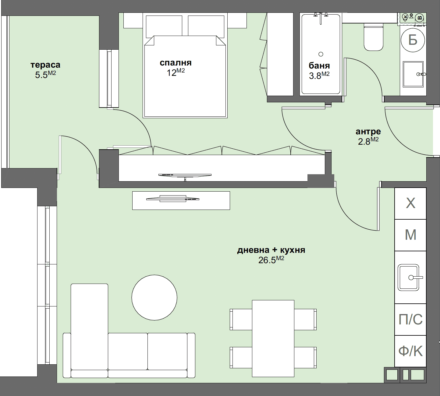 Apartment № A32-graphic