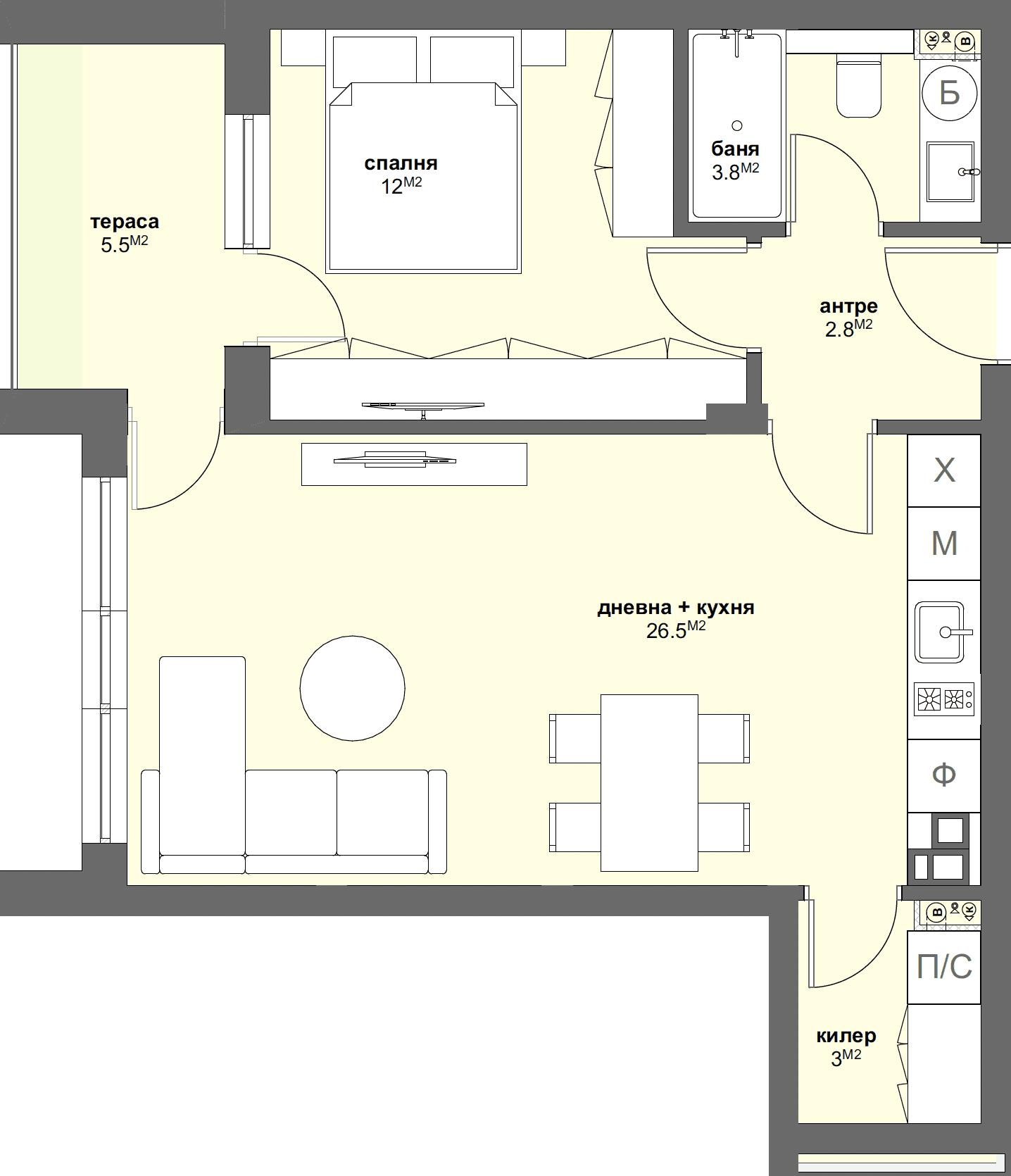 Apartment № B38-graphic