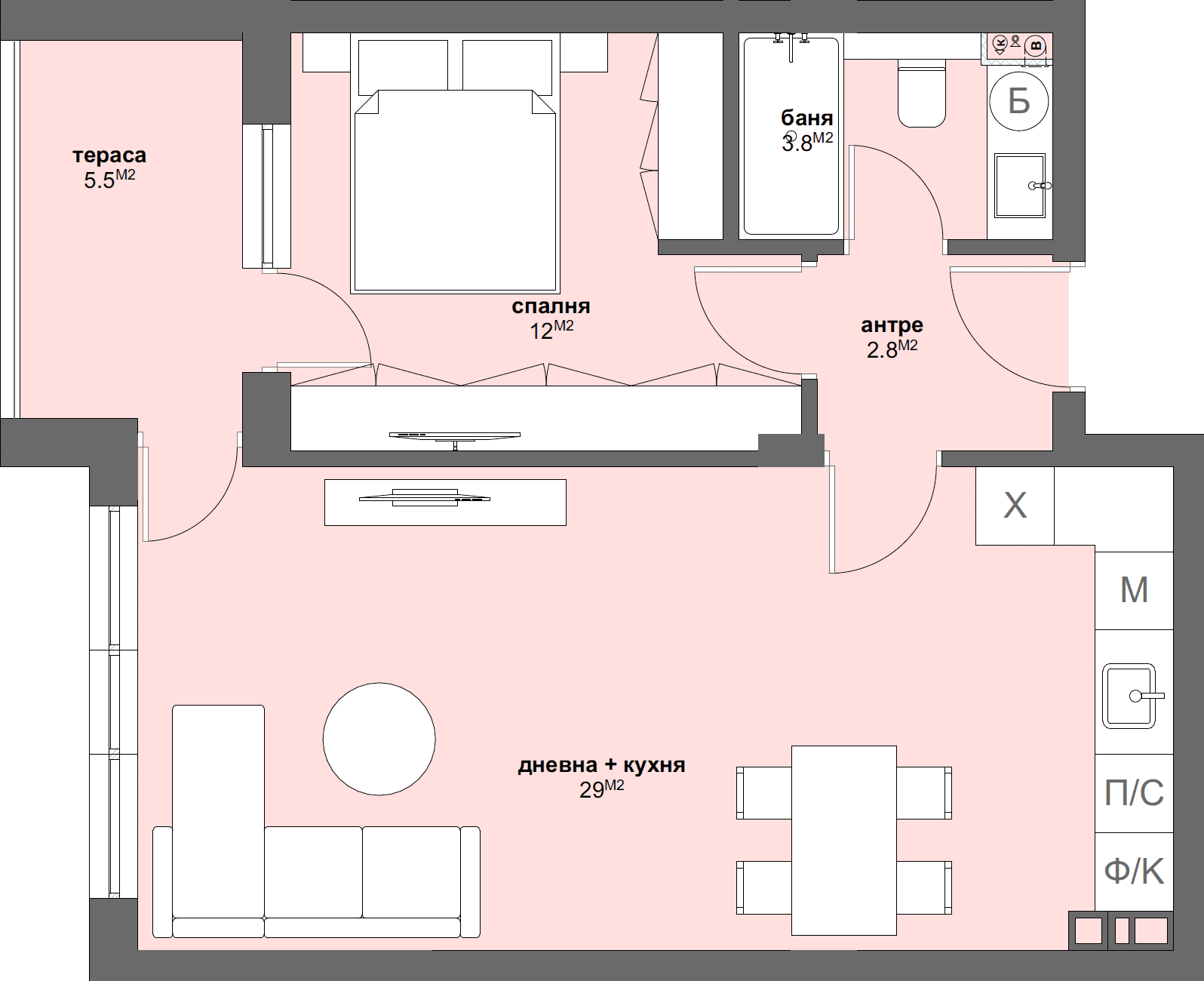 Apartment № B60-graphic