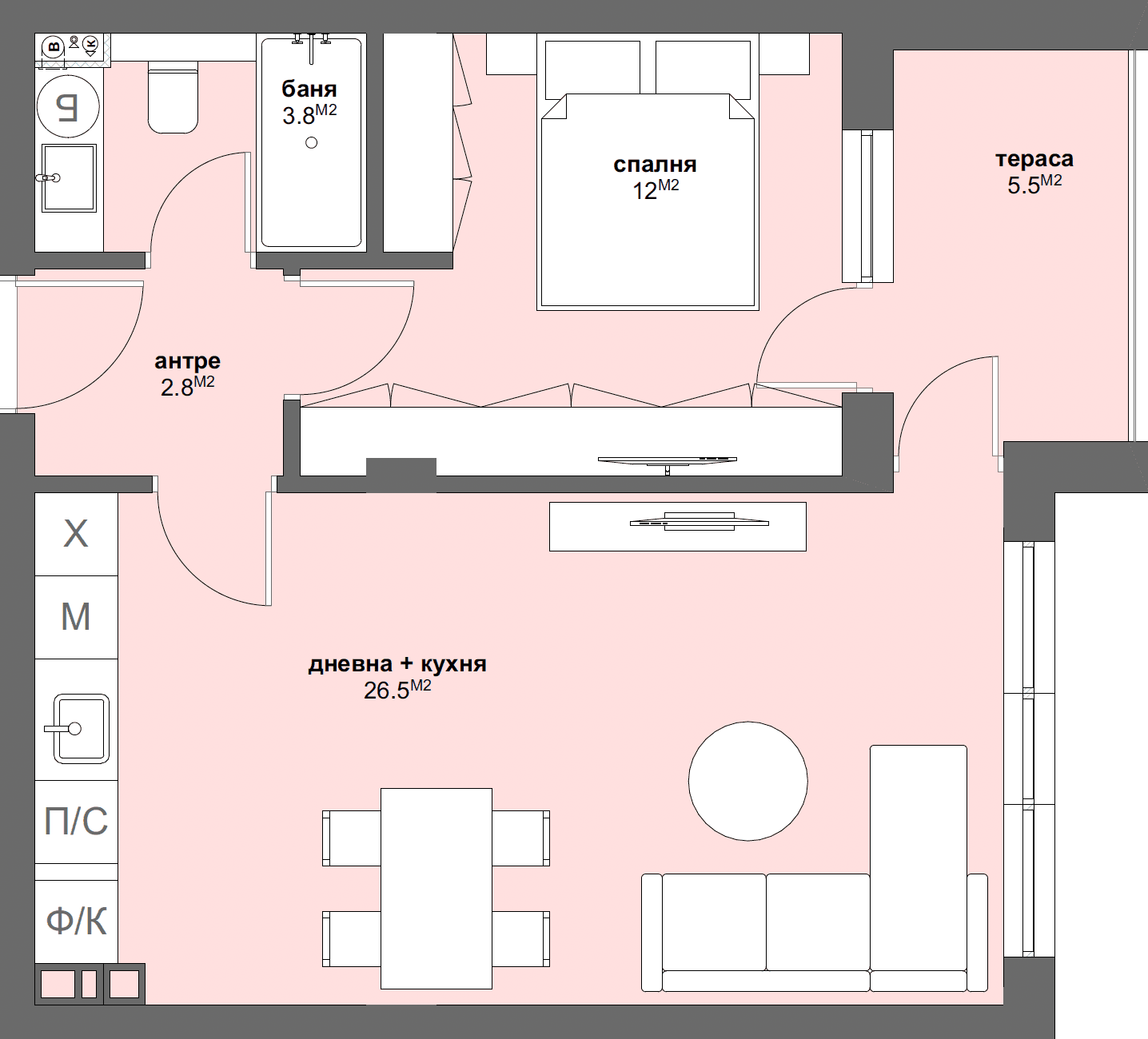 Apartment № B65-graphic