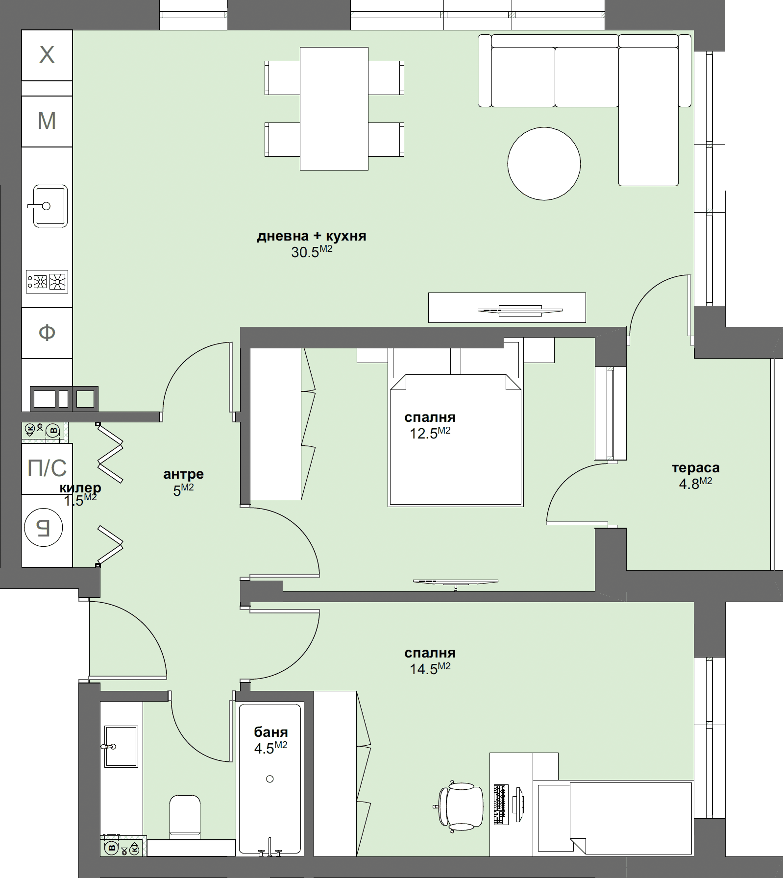 Apartment № C36-graphic