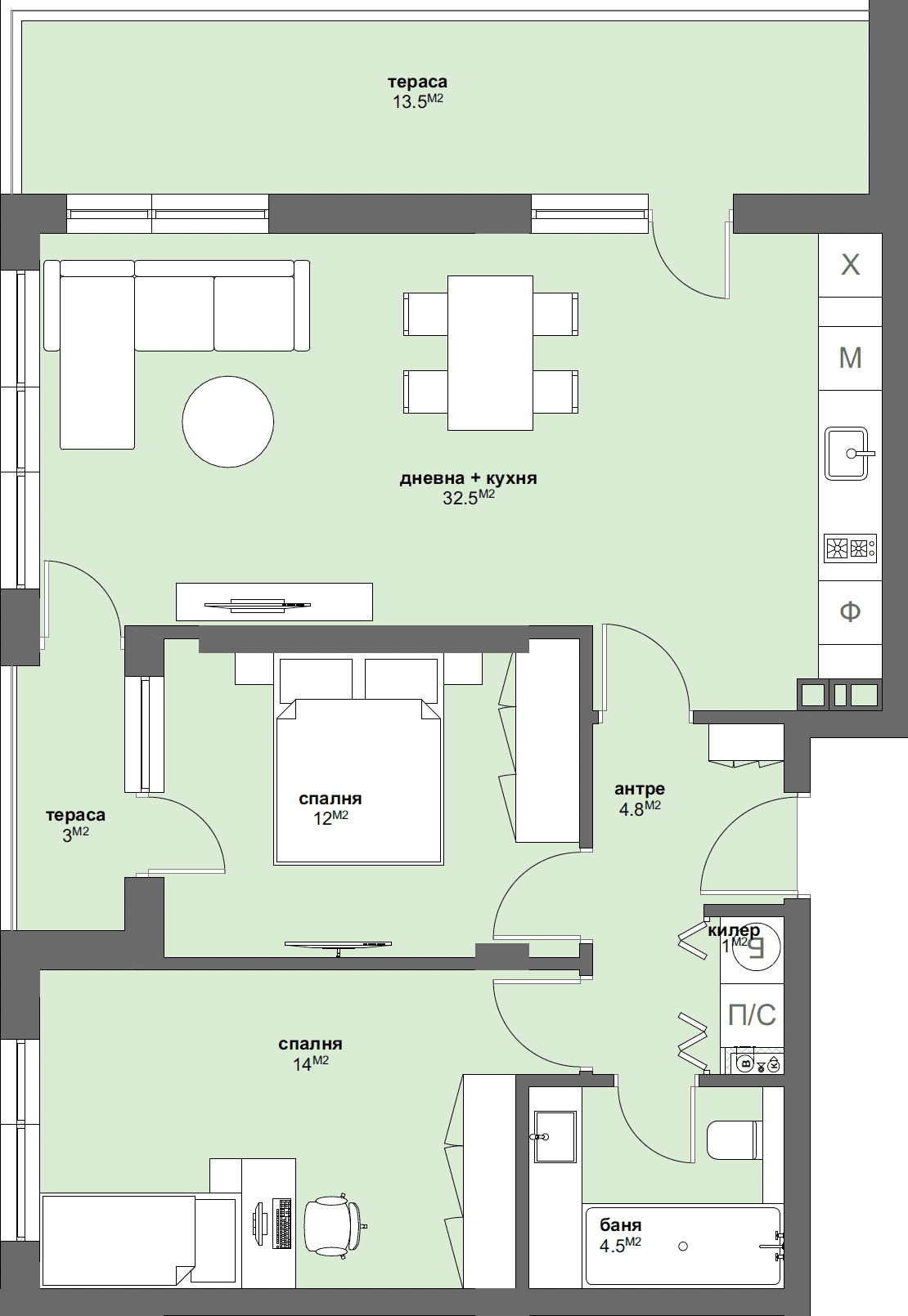 Apartment № C51-graphic