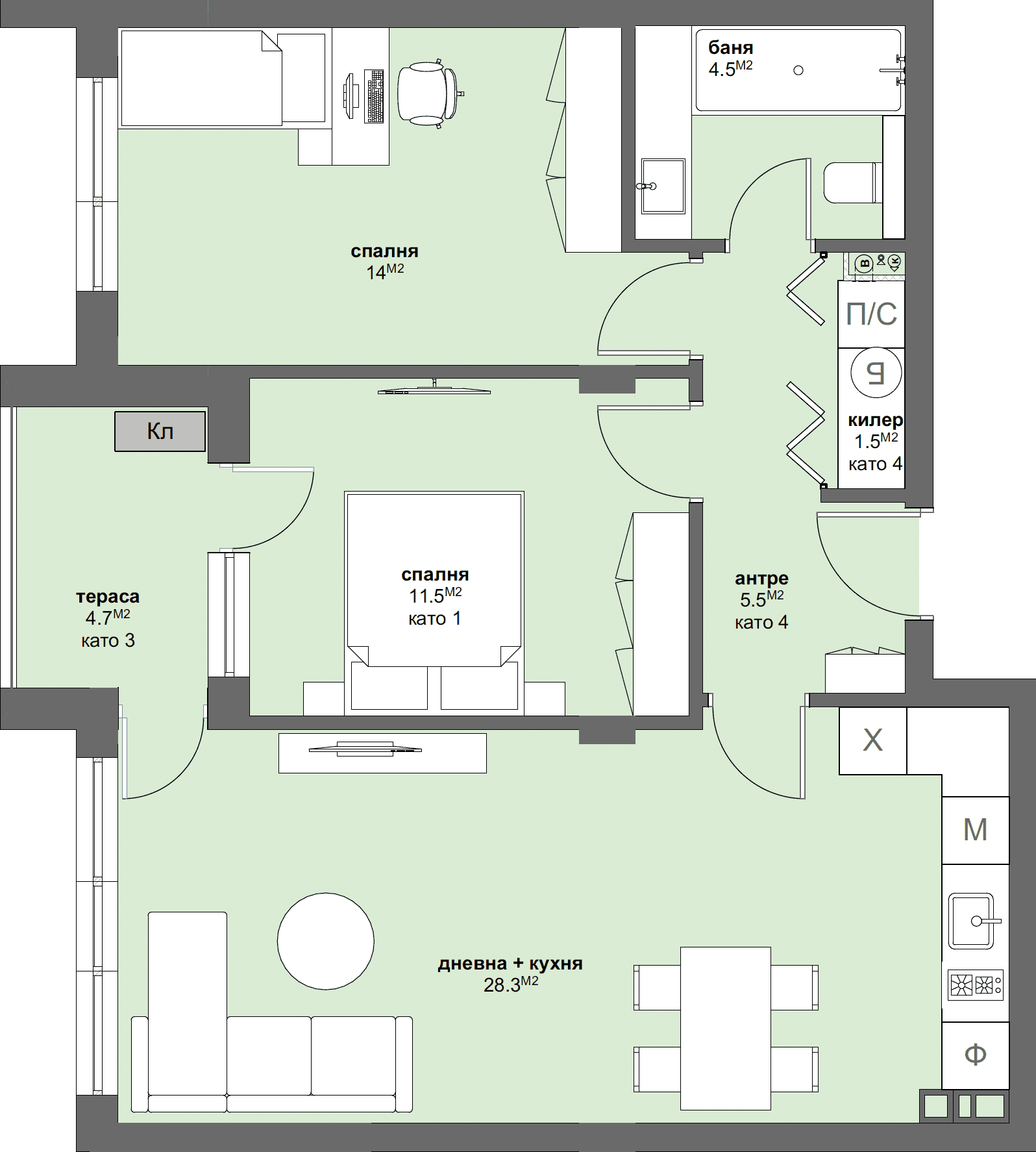 Apartment № C56-graphic