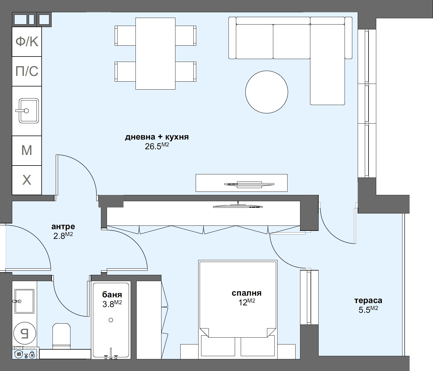 Apartment № C62-graphic