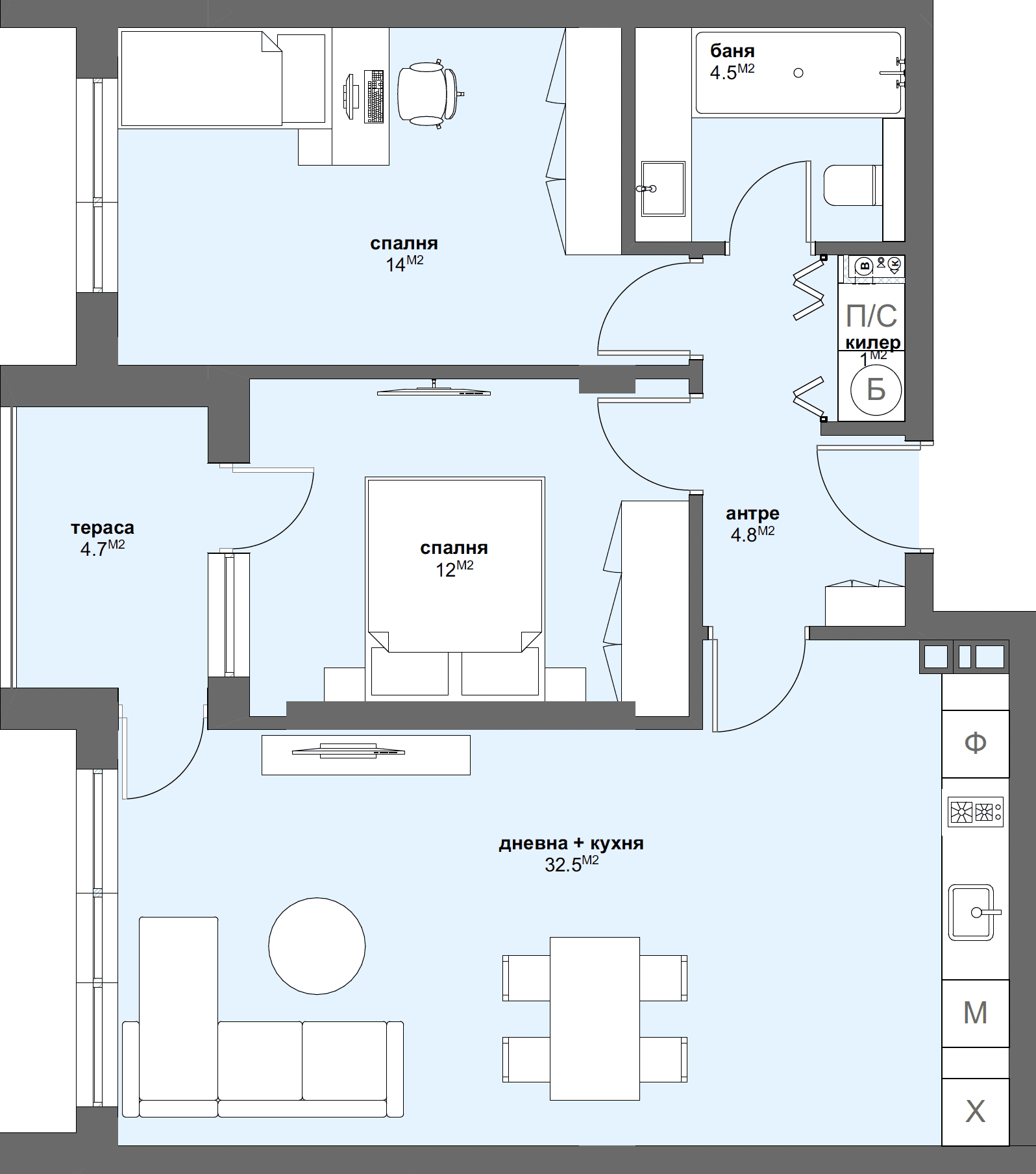 Apartment № D18-graphic