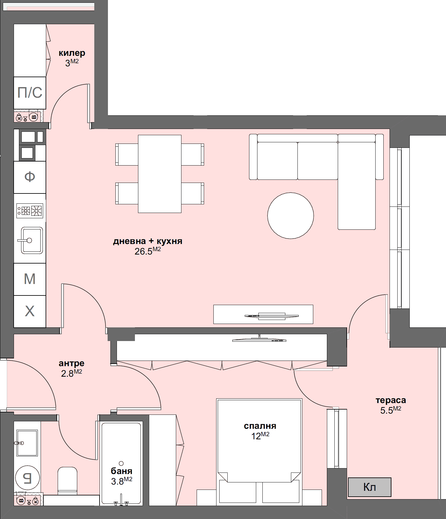 Apartment № D64-graphic