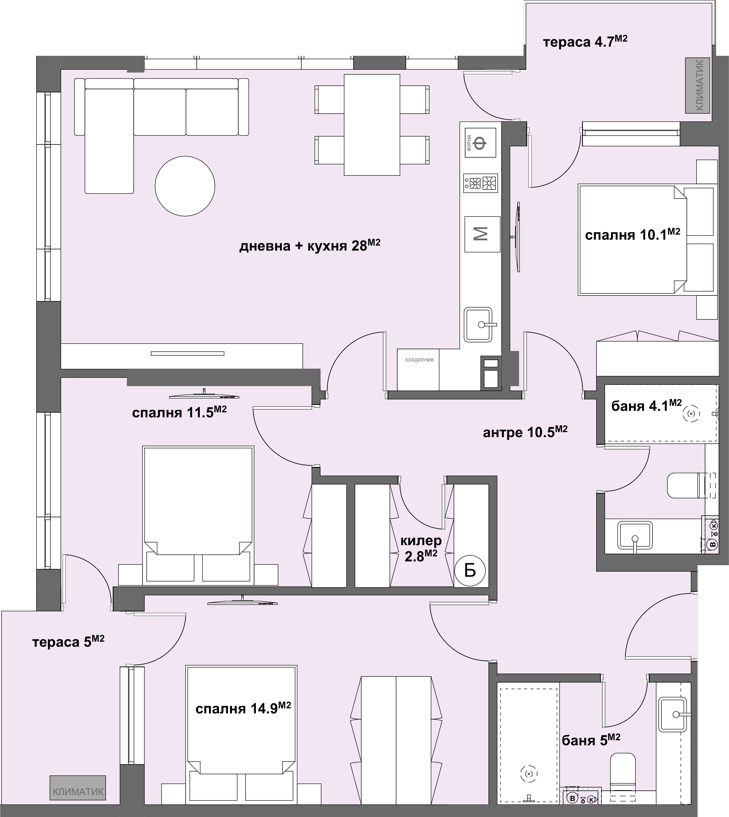 Apartment №10 с тераса- 32.00 м2-graphic