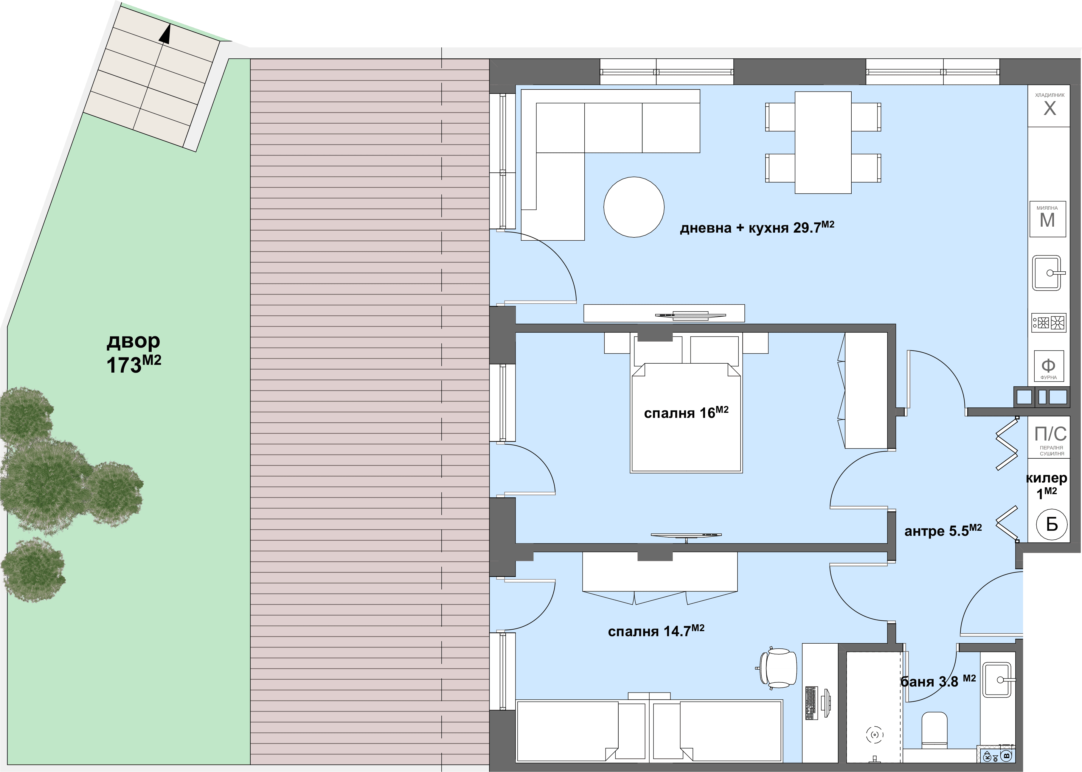 Apartment № 06 - плюс двор с площ от 173,00 м2-graphic